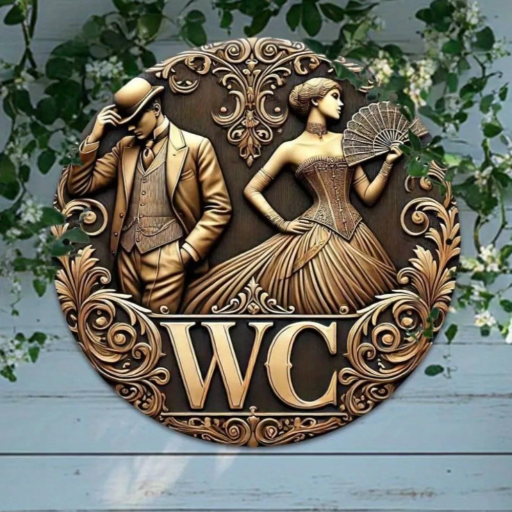 Vintage European Toilet Sign,  - Home Bathroom Door Signs บทวิจารณ์และราคา