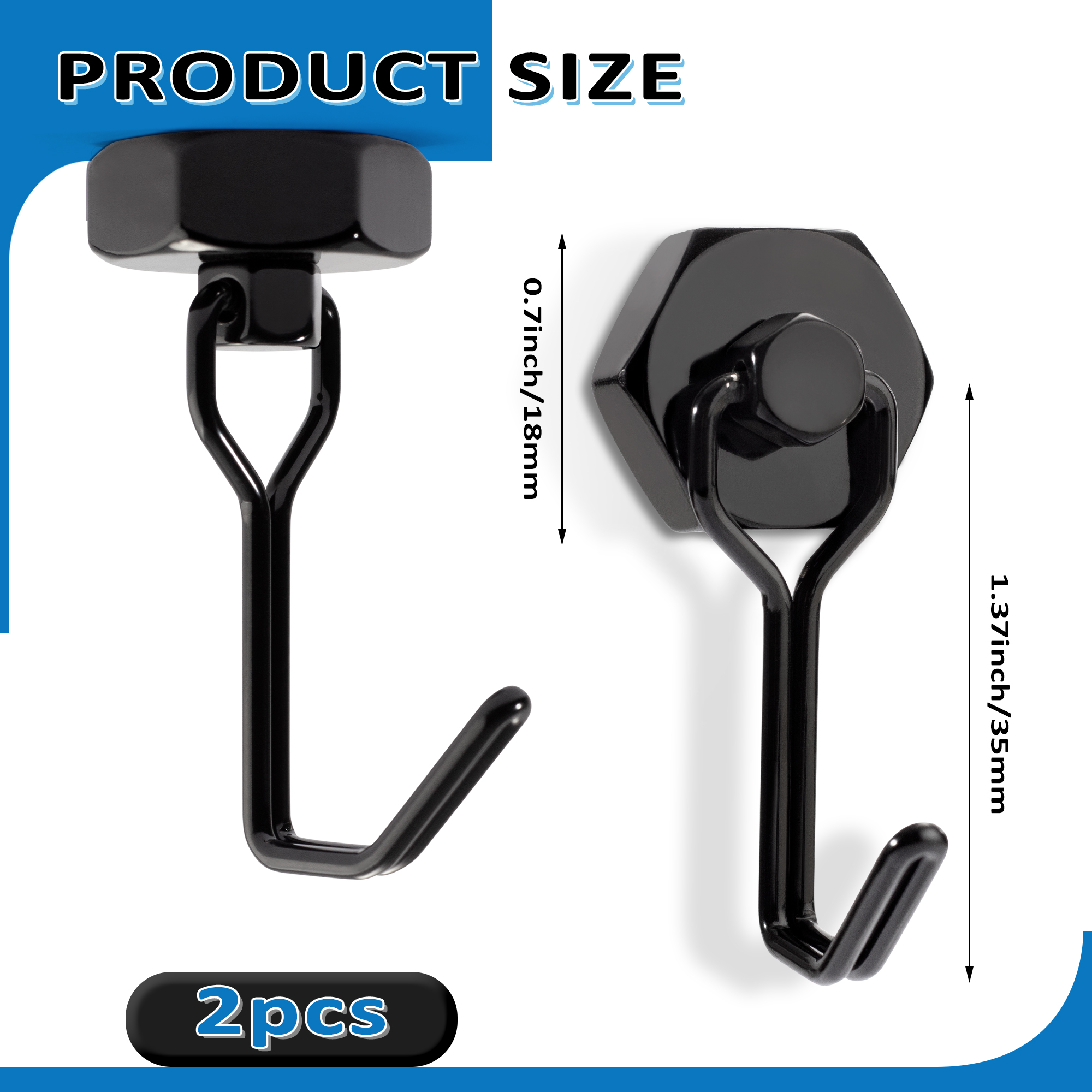 2PCS Strong Magnetic Hooks Sto - Home Bathroom Key บทวิจารณ์และราคา