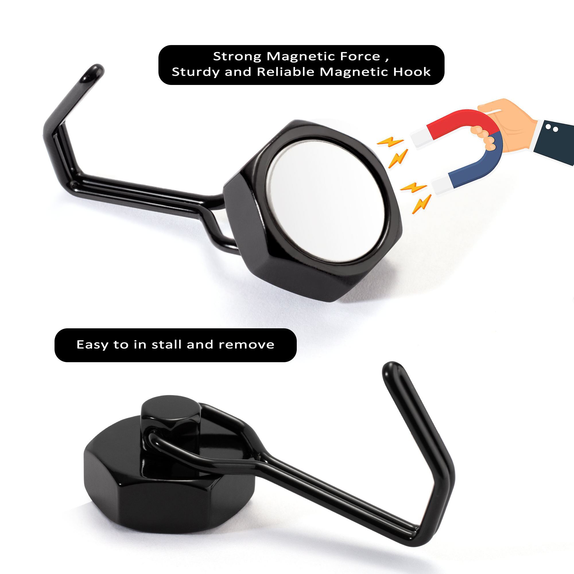2PCS Strong Magnetic Hooks Sto - Home Bathroom Key บทวิจารณ์และราคา