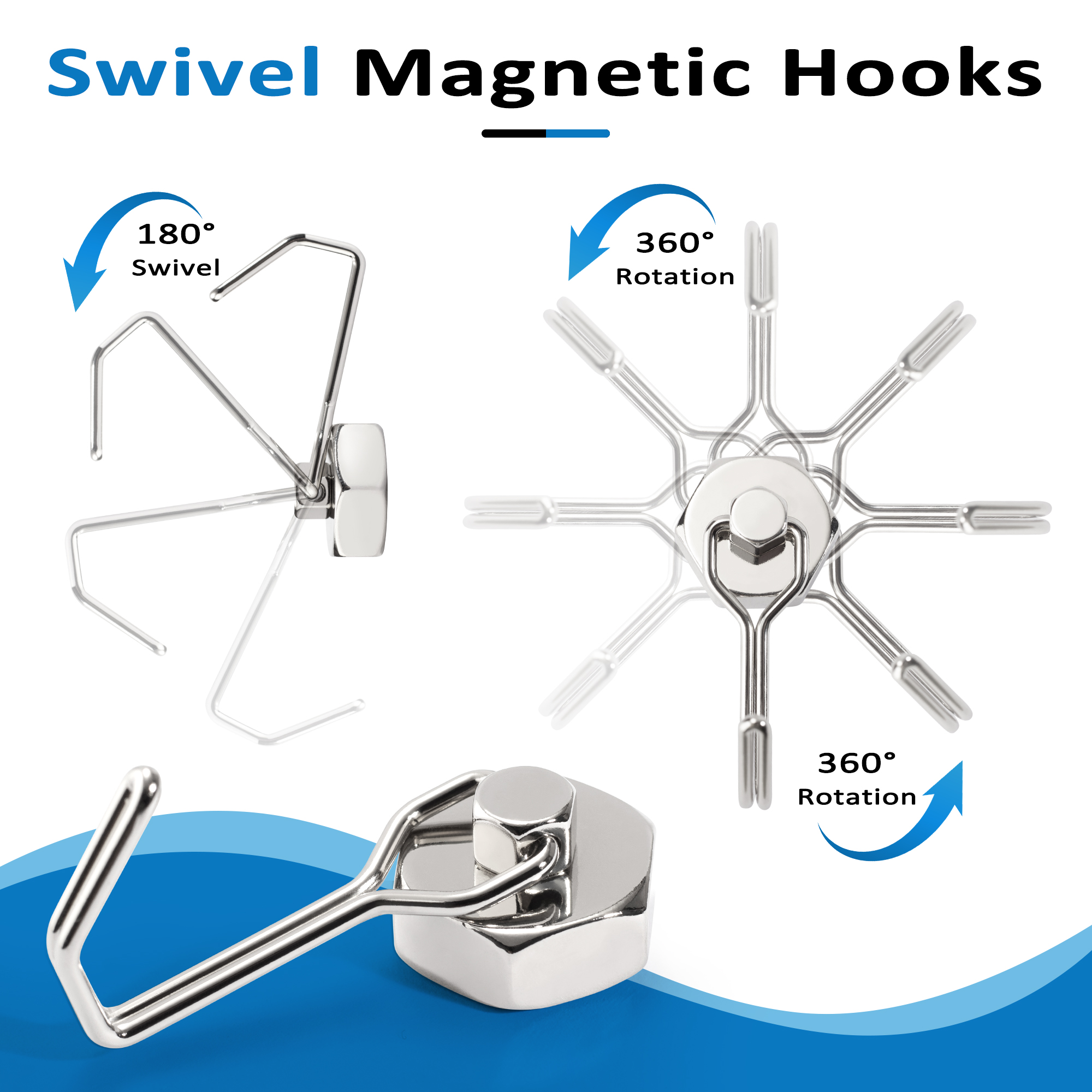 2PCS Strong Magnetic Hooks Sto - Home Bathroom Key บทวิจารณ์และราคา