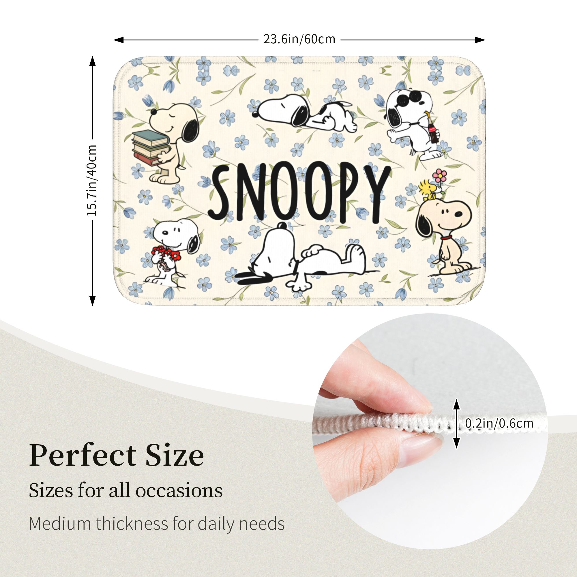 Custom Cute Cartoon S-Snoopys  - Home Bathroom Mats บทวิจารณ์และราคา