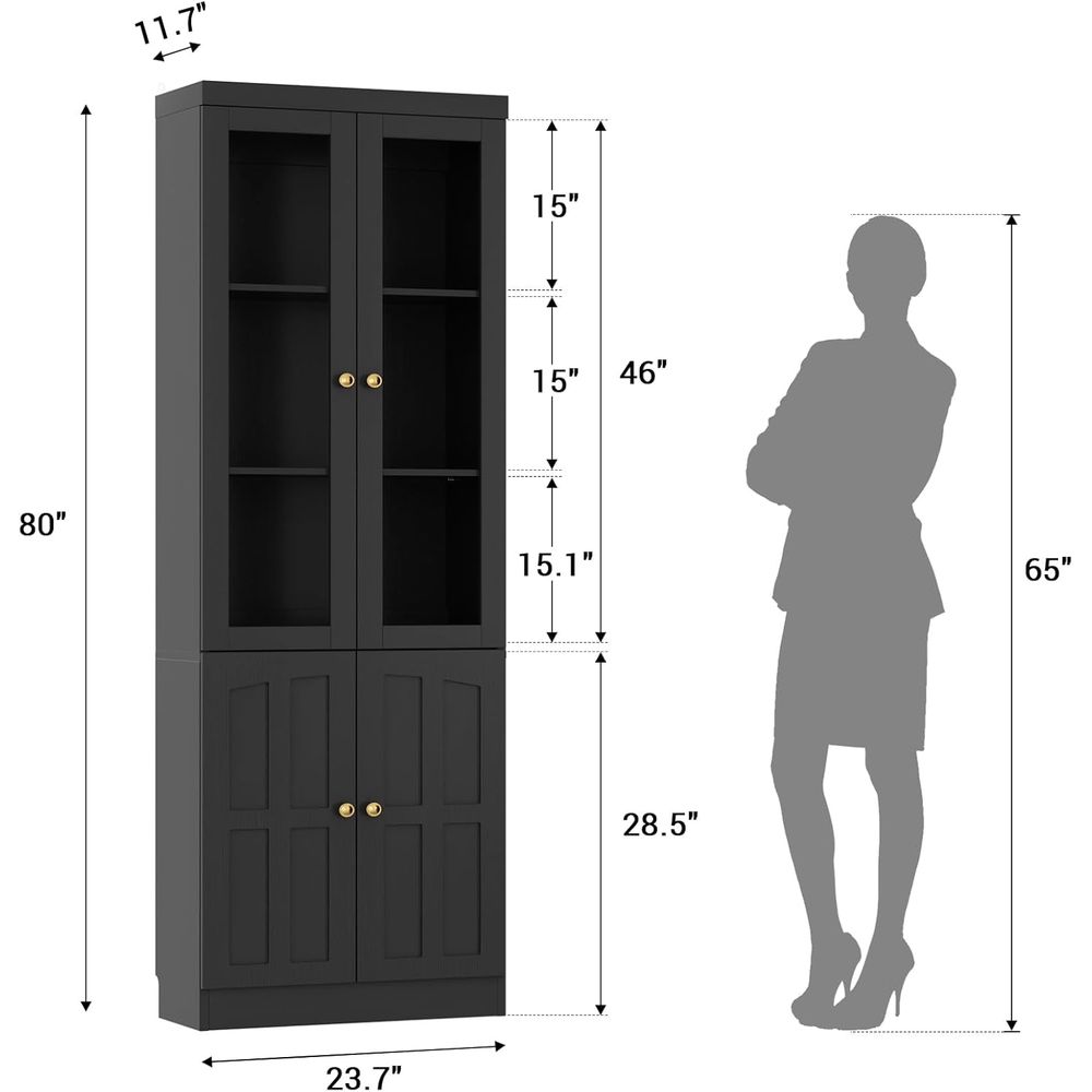 80 Tall Glass Door Bookcase wi - Home & Bathroom Building Products Pte Ltd บทวิจารณ์และราคา