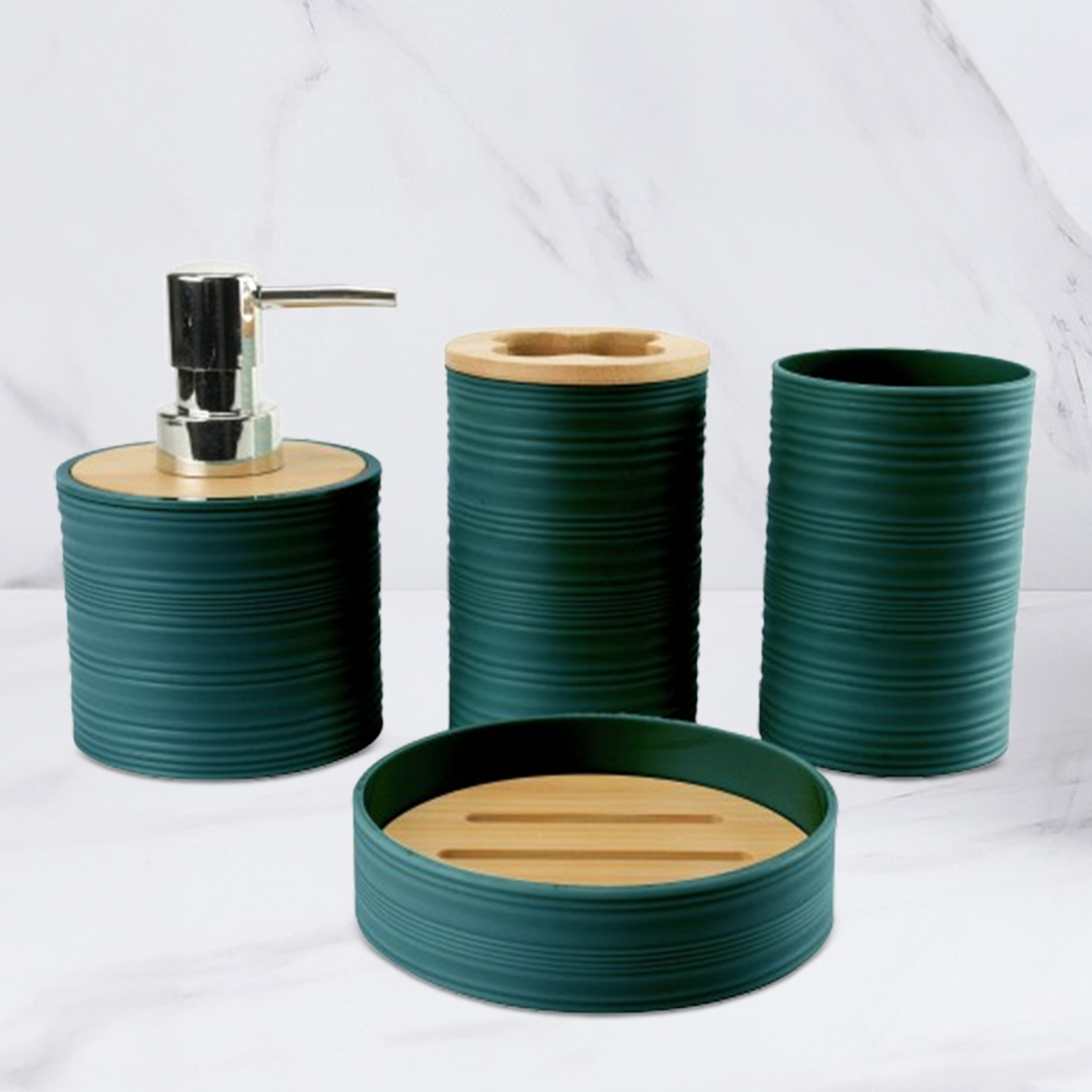 4pcs Bamboo Bathroom Supplies  - Zara Home Bathroom Set บทวิจารณ์และราคา