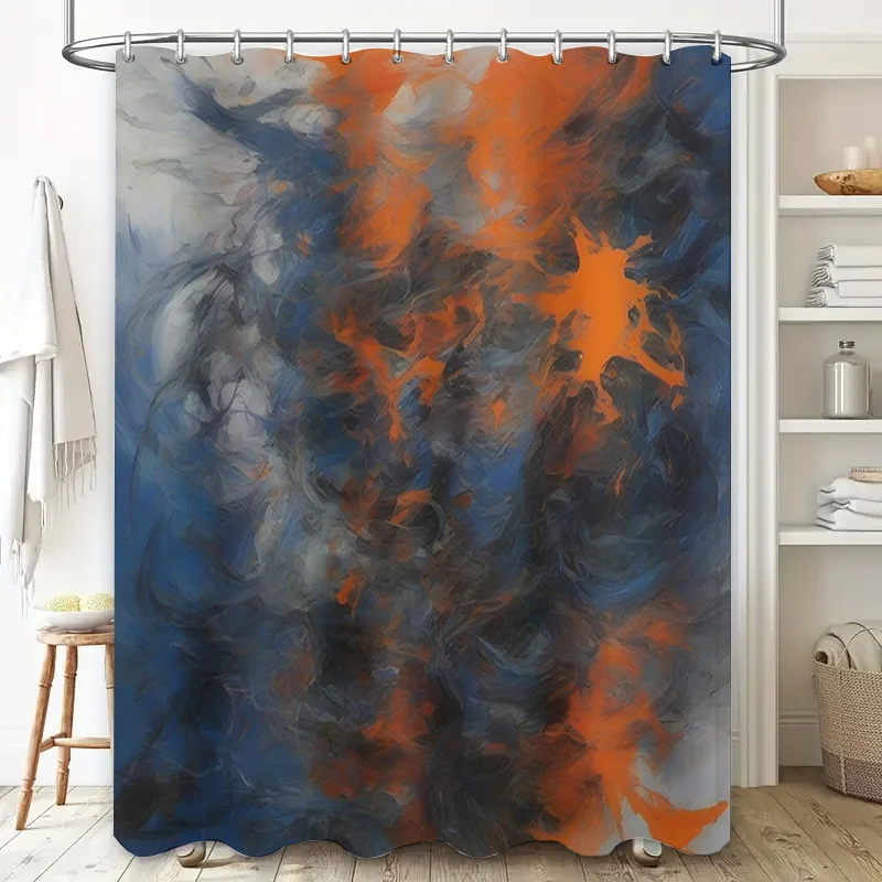 Luxury Blue Orange Watercolor  - Home Bathroom Decor Ideas บทวิจารณ์และราคา