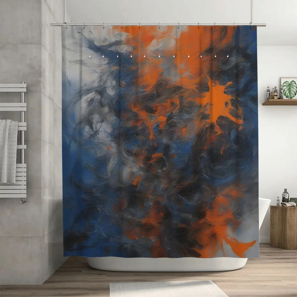 Luxury Blue Orange Watercolor  - Home Bathroom Decor Ideas บทวิจารณ์และราคา