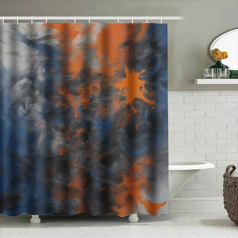 Luxury Blue Orange Watercolor  - Home Bathroom Decor Ideas บทวิจารณ์และราคา