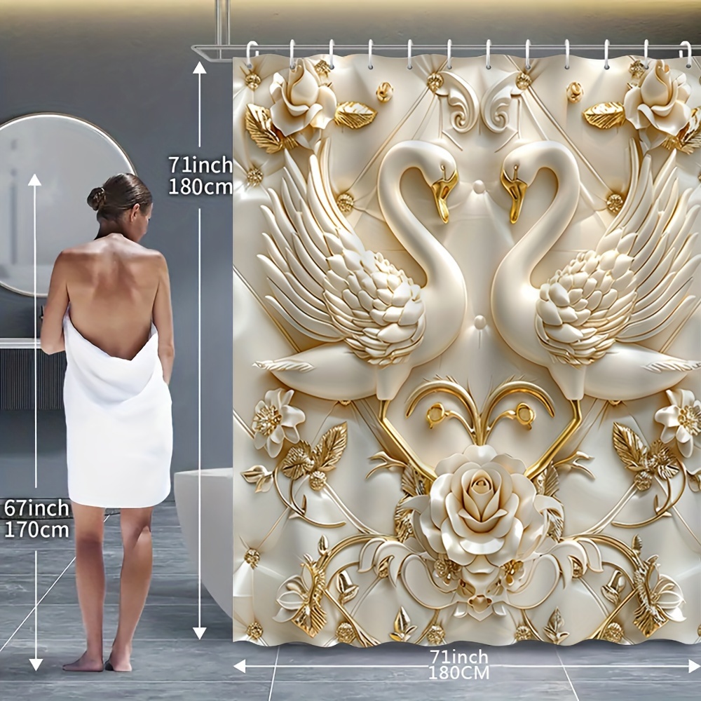 Elegant 3D Swans and Roses Lux - Zara Home Bathroom Set บทวิจารณ์และราคา