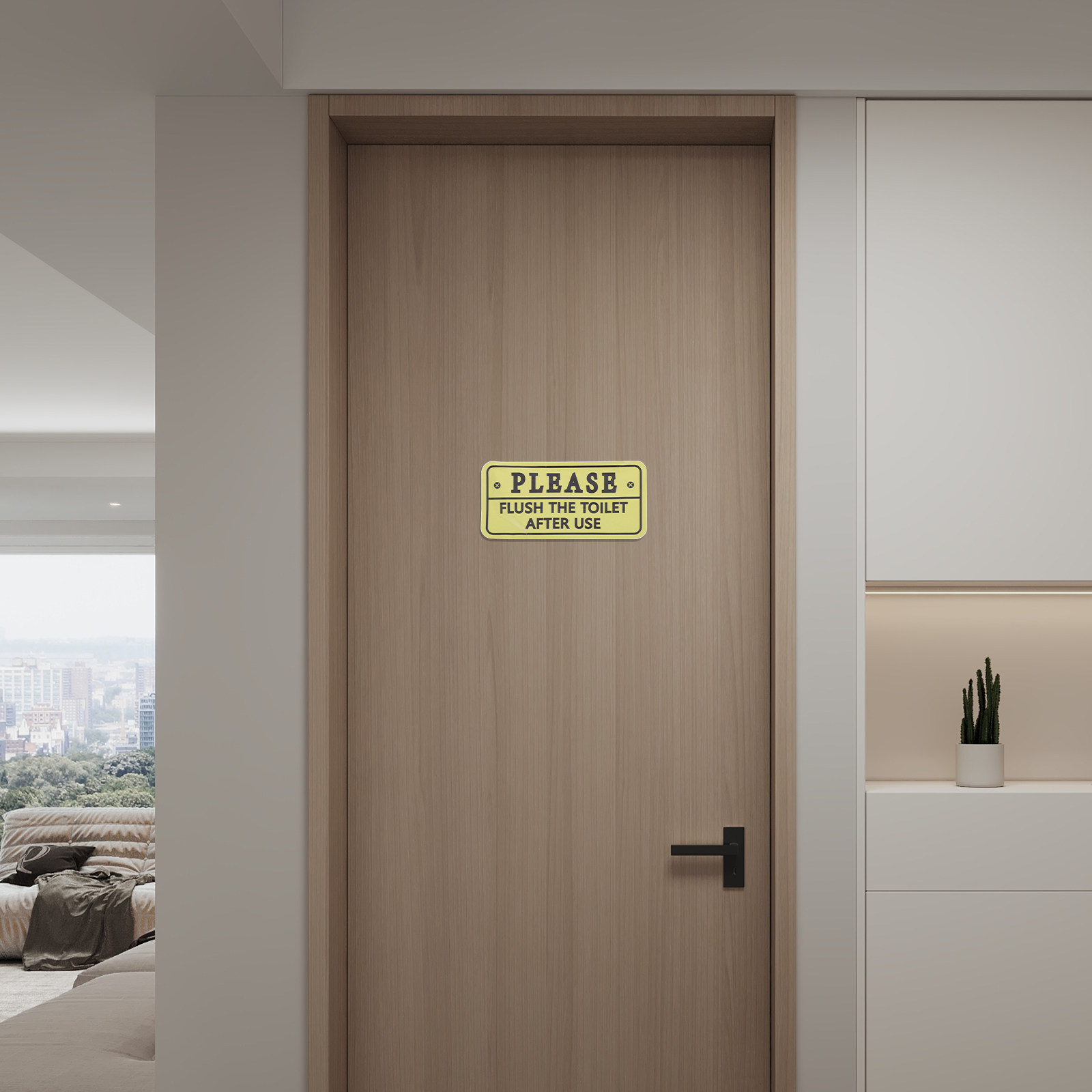 2Pcs Waterproof Please Flush T - Home Bathroom Etiquette บทวิจารณ์และราคา