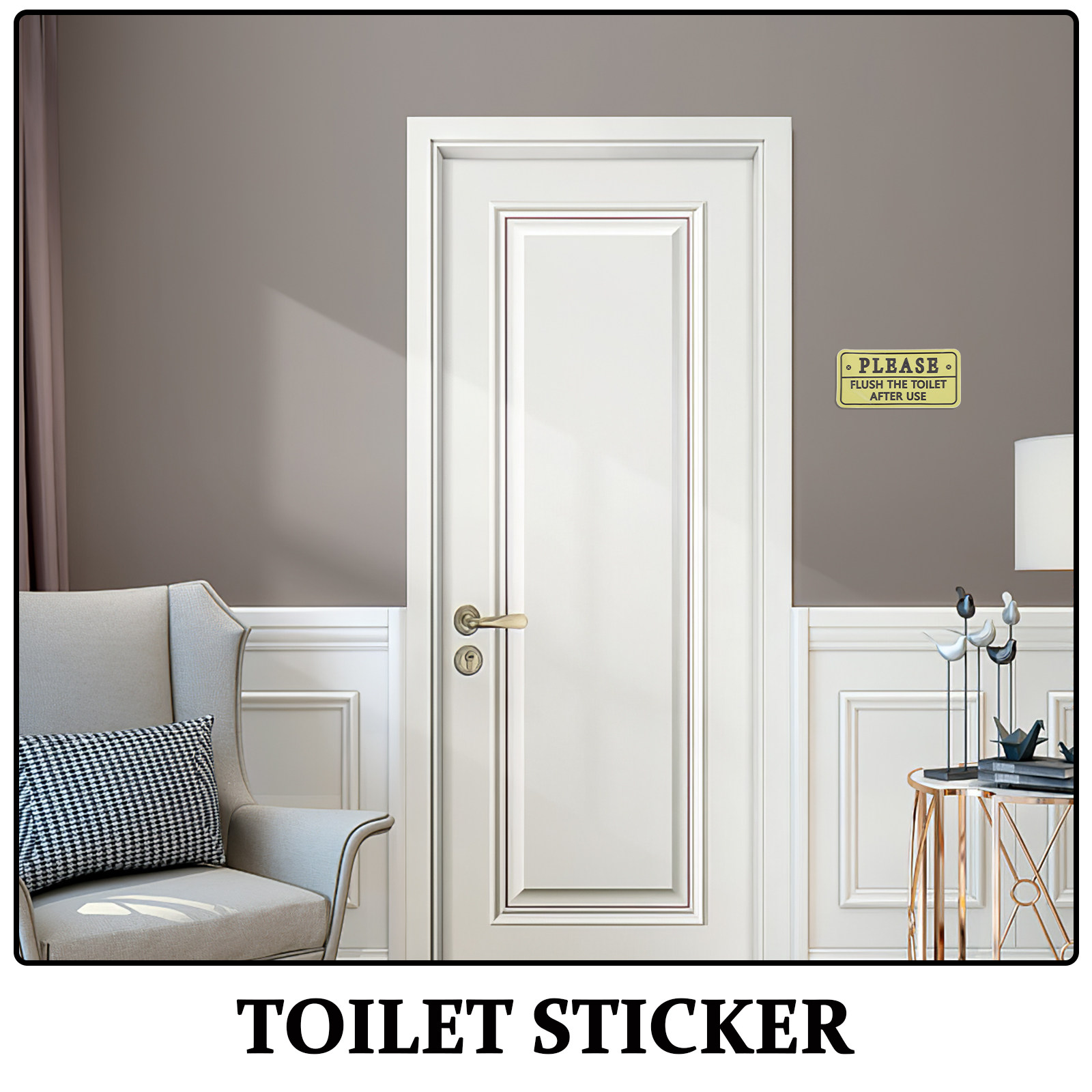 2Pcs Waterproof Please Flush T - Home Bathroom Etiquette บทวิจารณ์และราคา