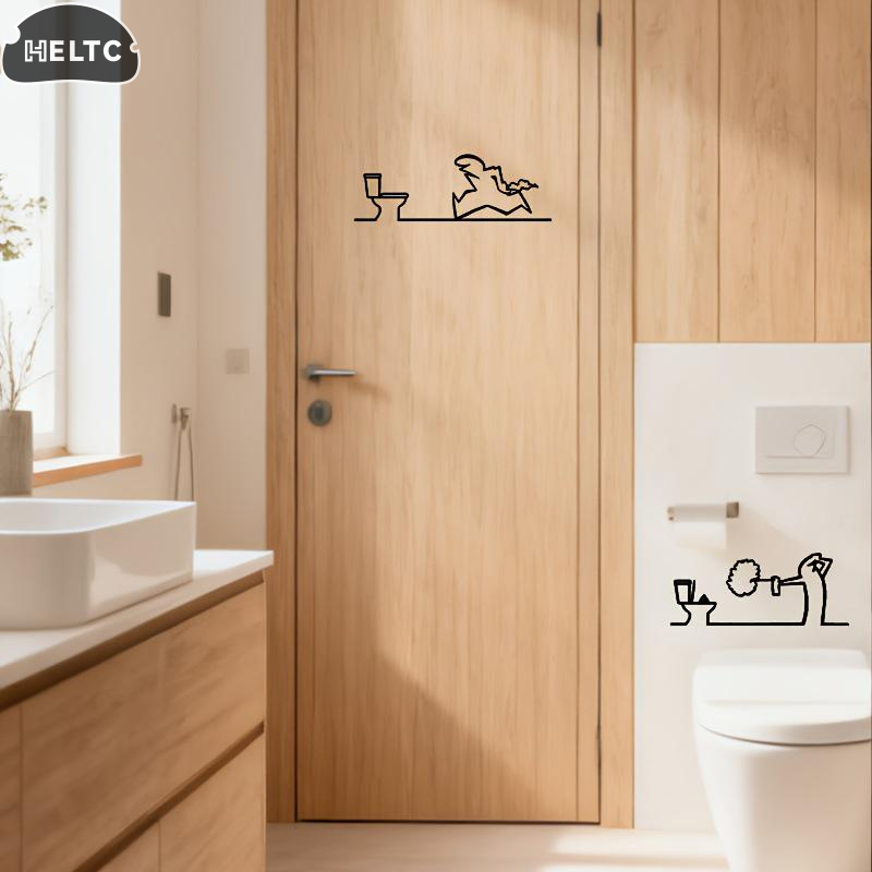 Minimalist Metal Line Bathroom - Home Bathroom Door Signs บทวิจารณ์และราคา