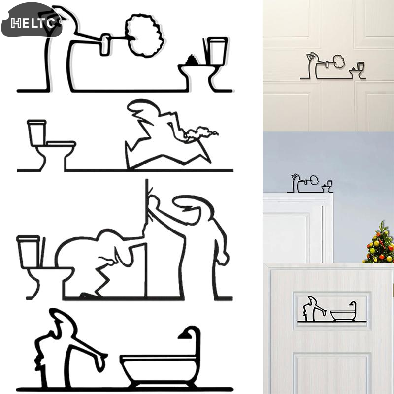 Minimalist Metal Line Bathroom - Home Bathroom Door Signs บทวิจารณ์และราคา