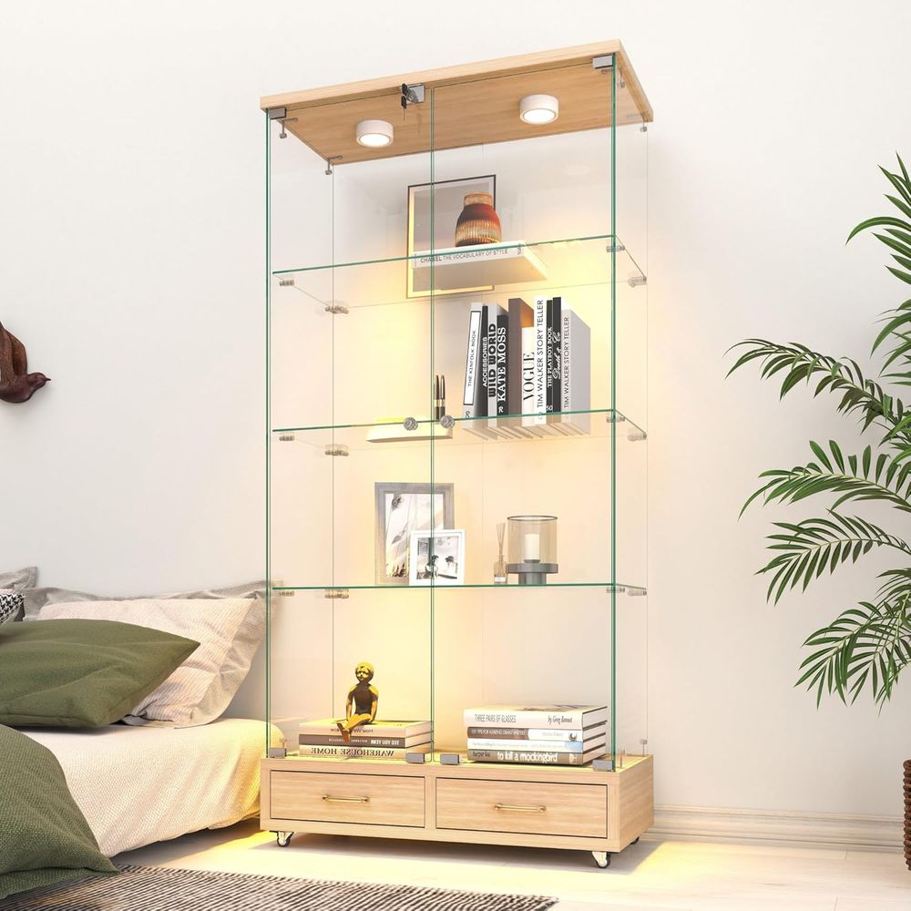 4-Tier Glass Cabinet with LED  - Home & Bathroom Building Products Pte Ltd บทวิจารณ์และราคา
