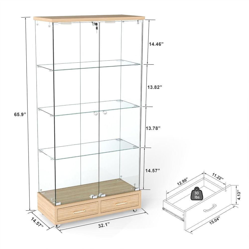 4-Tier Glass Cabinet with LED  - Home & Bathroom Building Products Pte Ltd บทวิจารณ์และราคา