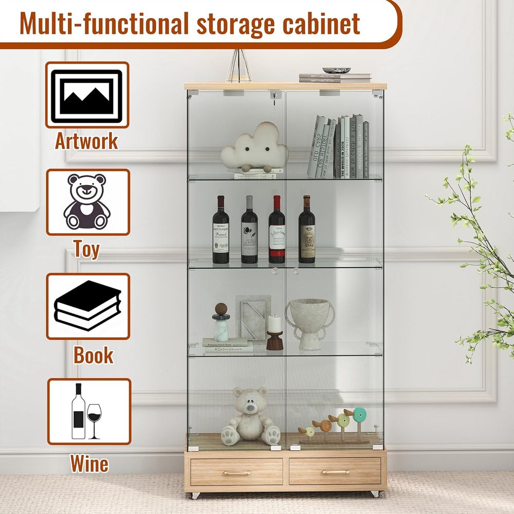 4-Tier Glass Cabinet with LED  - Home & Bathroom Building Products Pte Ltd บทวิจารณ์และราคา