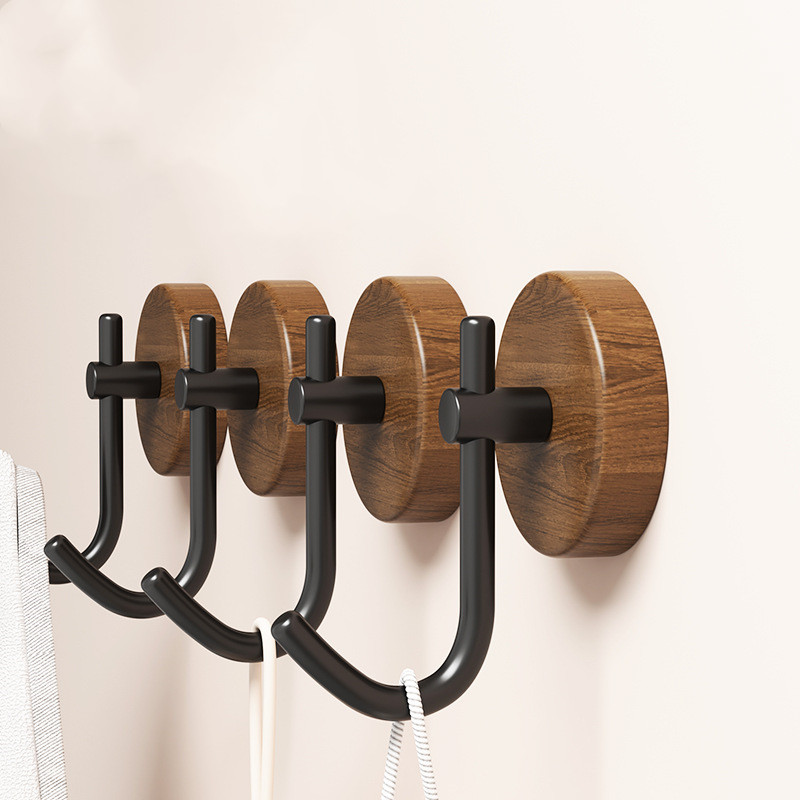 4/1pcs Wall Wood Hook Self-adh - Home Bathroom Key บทวิจารณ์และราคา