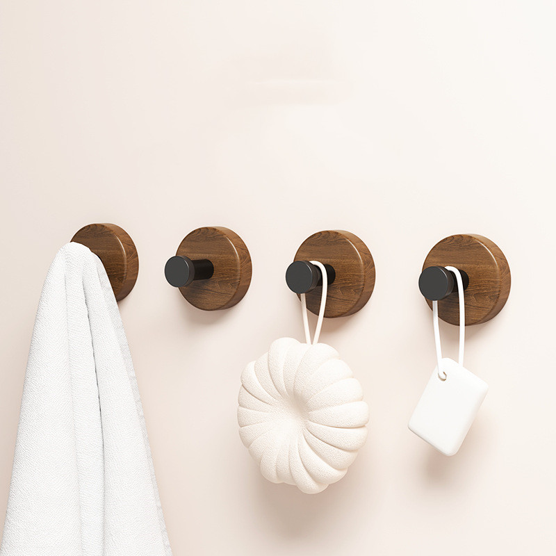 4/1pcs Wall Wood Hook Self-adh - Home Bathroom Key บทวิจารณ์และราคา