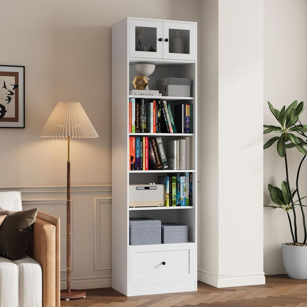 7-Tier Glass Door Bookcase, 85 - Home & Bathroom Building Products Pte Ltd บทวิจารณ์และราคา