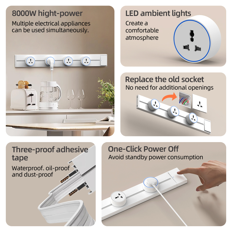 Track Rail Socket EU UK FR Kor - Home Outlet Bathroom บทวิจารณ์และราคา