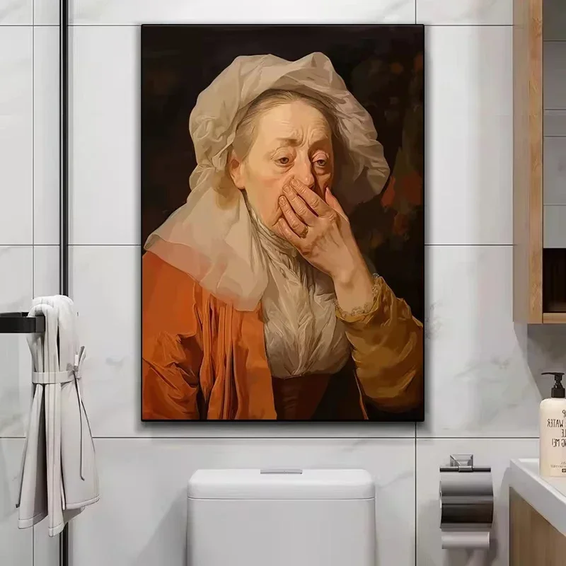 Funny Mona Lisa Wearing Pearls - Home Bathroom Pictures บทวิจารณ์และราคา