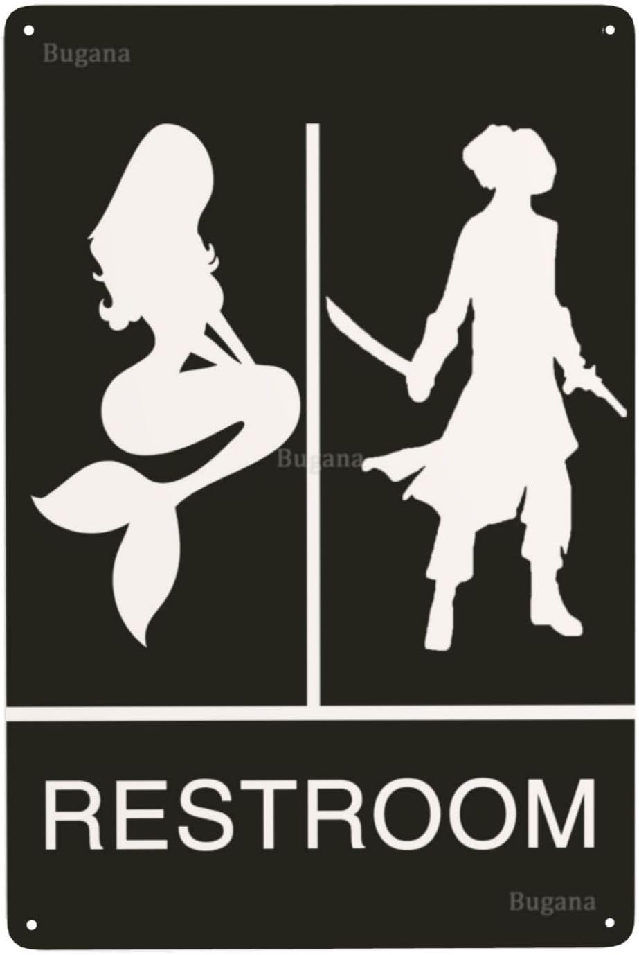 Mermaid Pirate Restroom Vintag - Home Bathroom Door Signs บทวิจารณ์และราคา