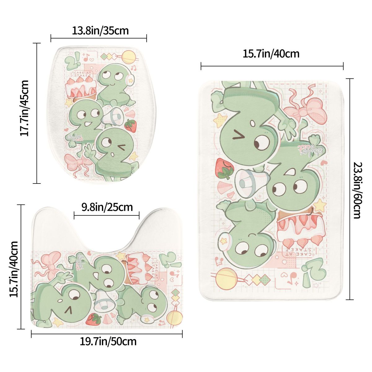 Two Tpot BFDI 3 Pcs Bath Mat B - Home Bathroom With Two Toilets บทวิจารณ์และราคา