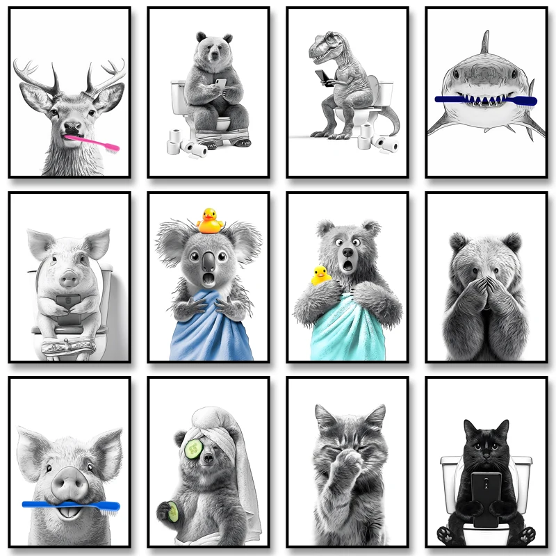 Funny Bathroom Art Poster Toil - Home Bathroom Pictures บทวิจารณ์และราคา