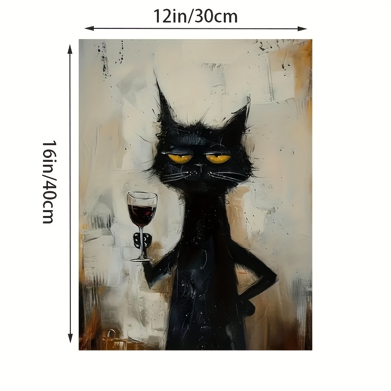 Chic Black Cat Art Canvas Prin - Home Bathroom Pictures บทวิจารณ์และราคา