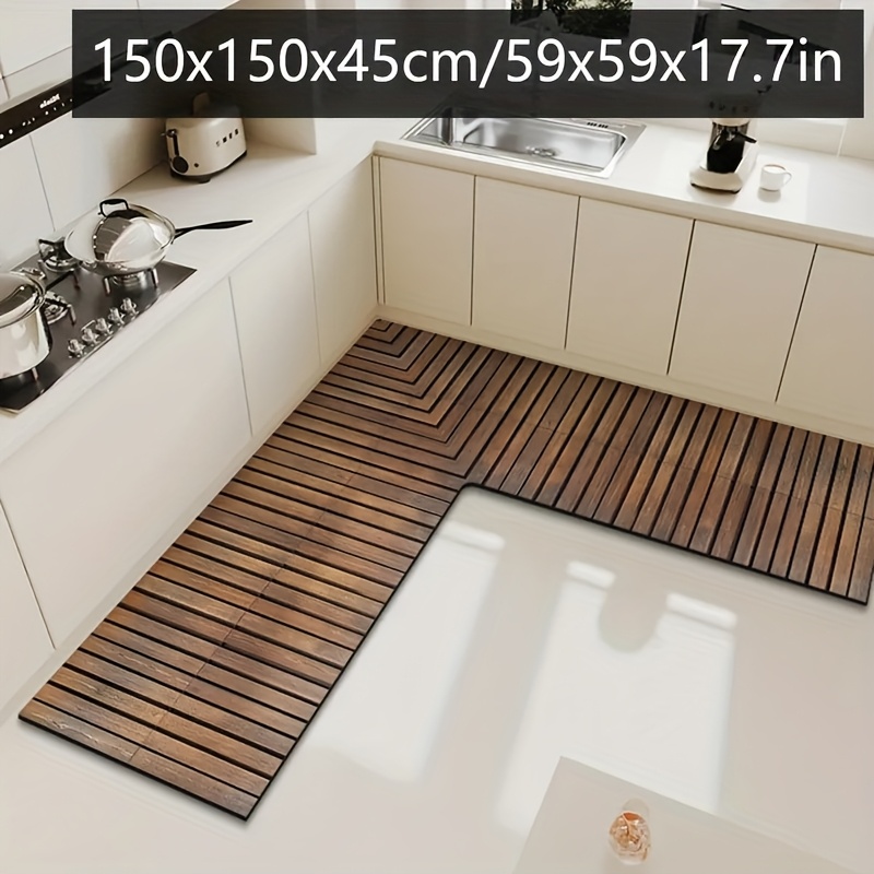 L-Shaped Non-Slip Floor Mat fo - Home Bathroom Mats บทวิจารณ์และราคา