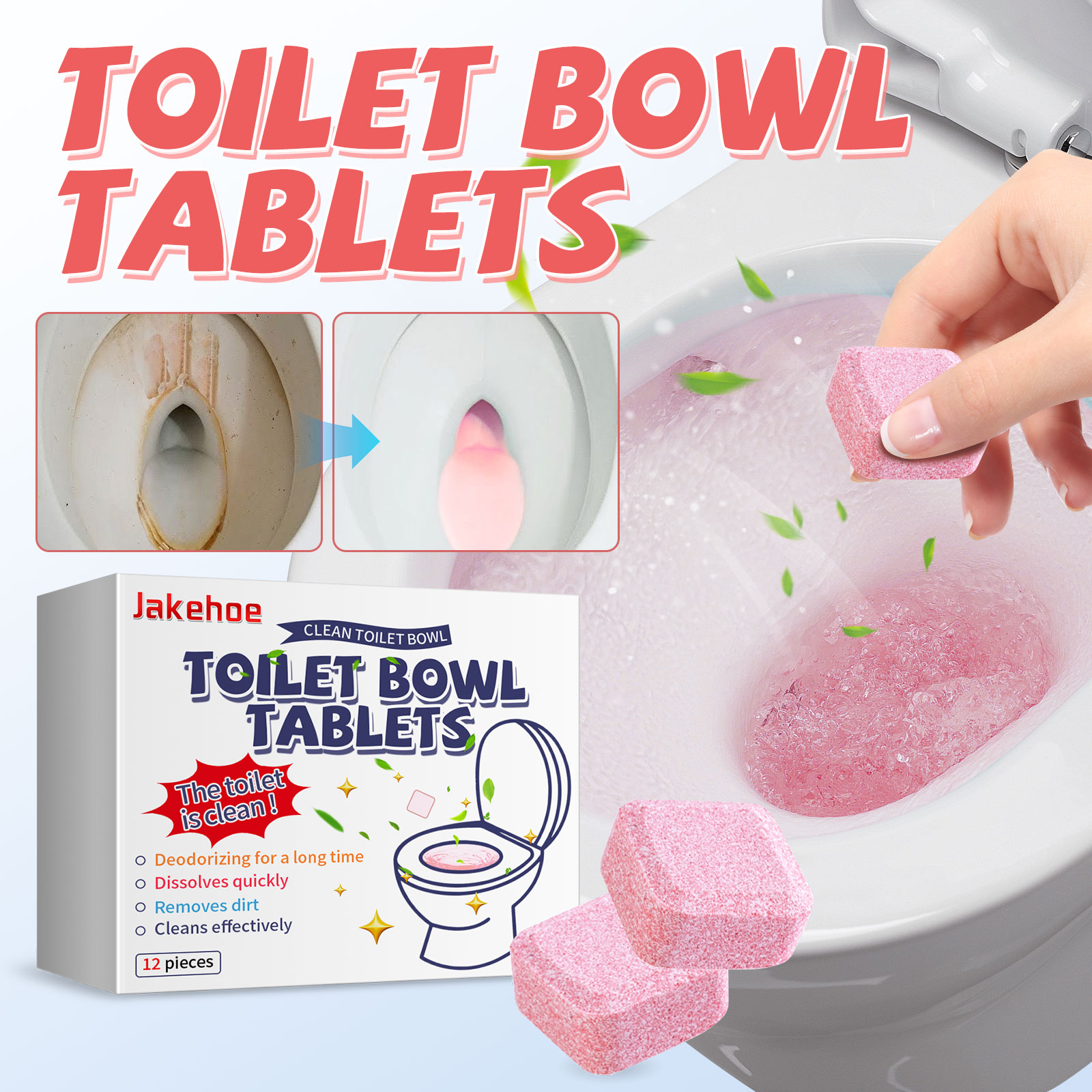 12pcs Toilet Cleaning Tablet R - Home Bathroom Urinal บทวิจารณ์และราคา